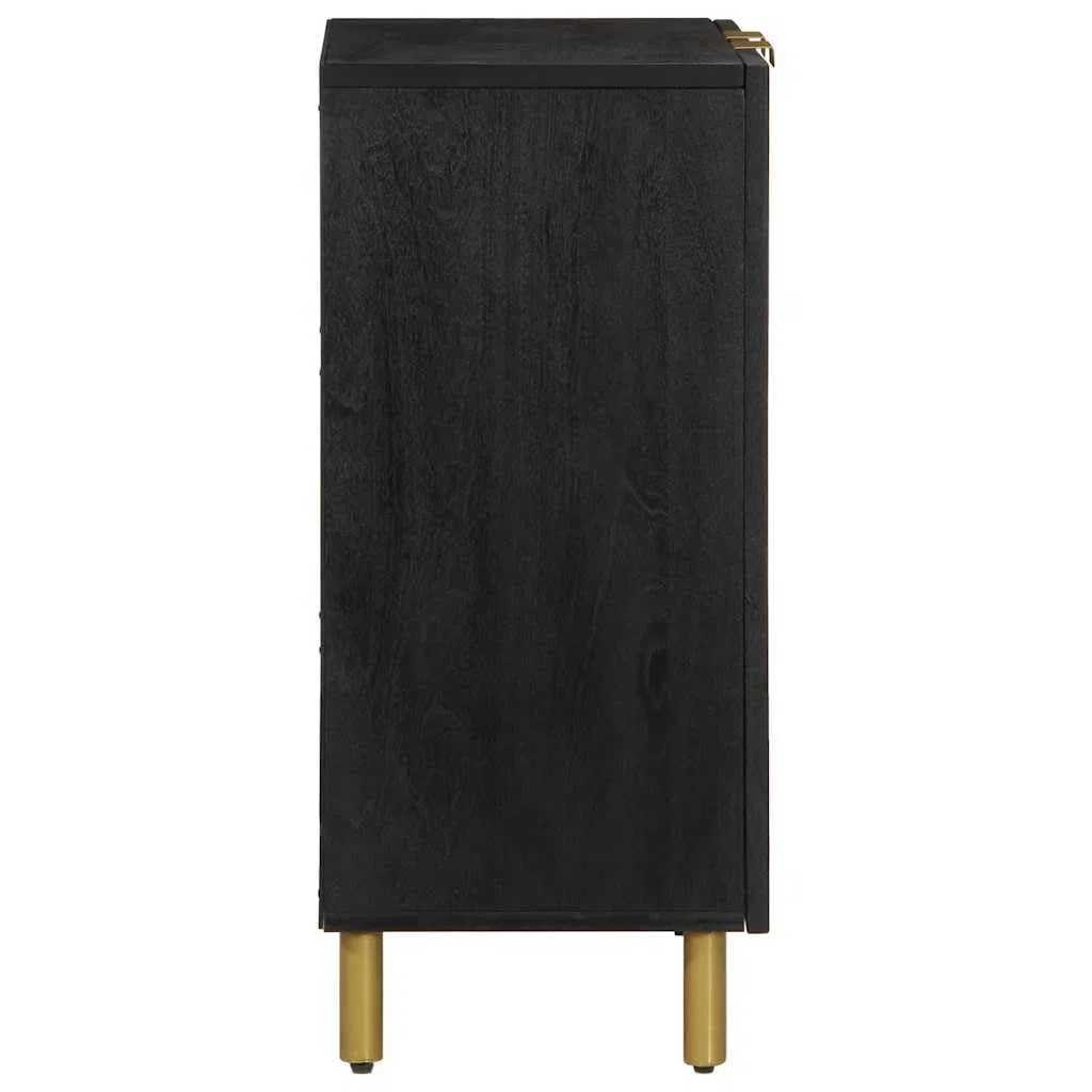 Buffet Noir 60x33x75 cm Bois d'Ingénierie Rangement