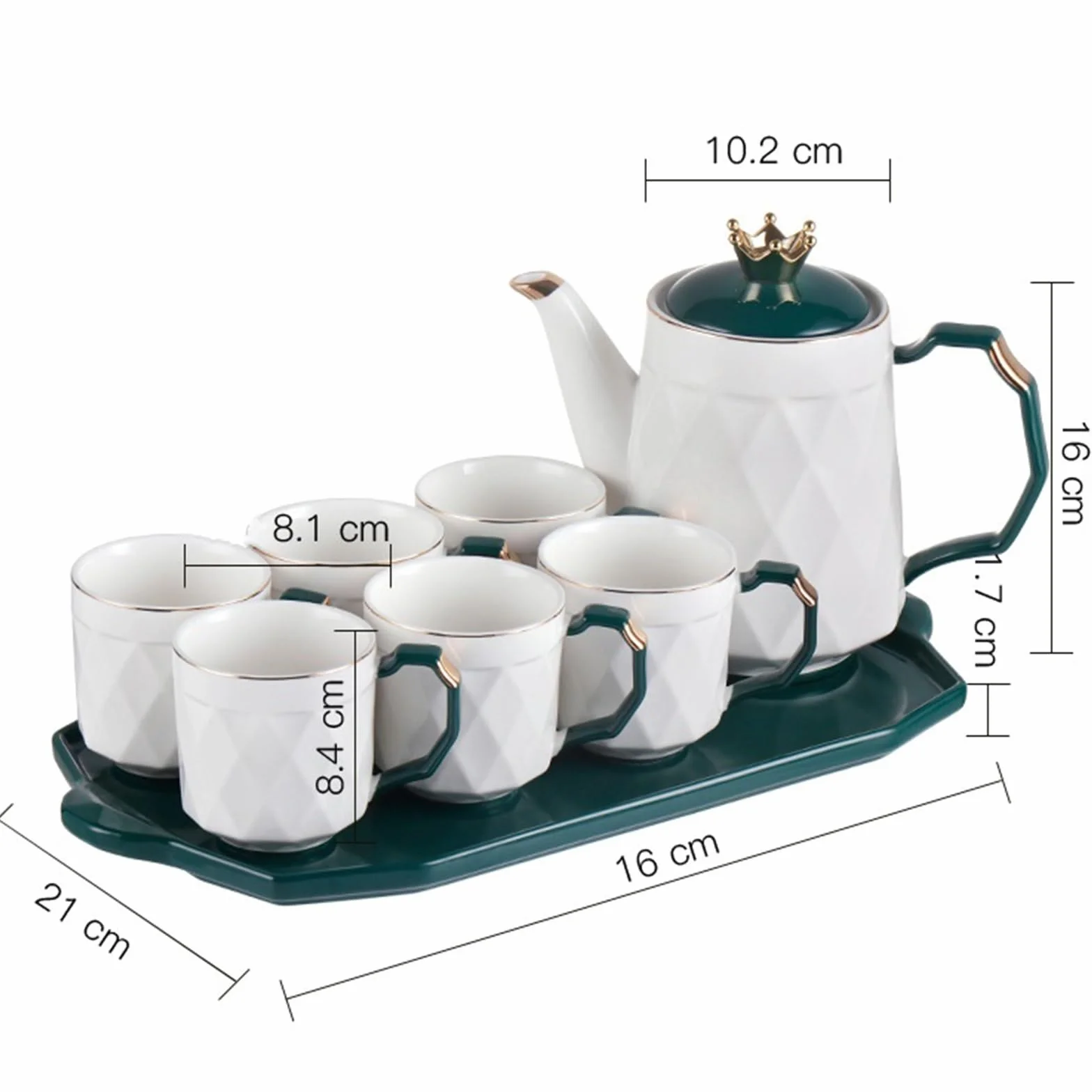 Ensemble de Tasses d'eau Froide en céramique avec Plateau Pichet à Thé Glacé