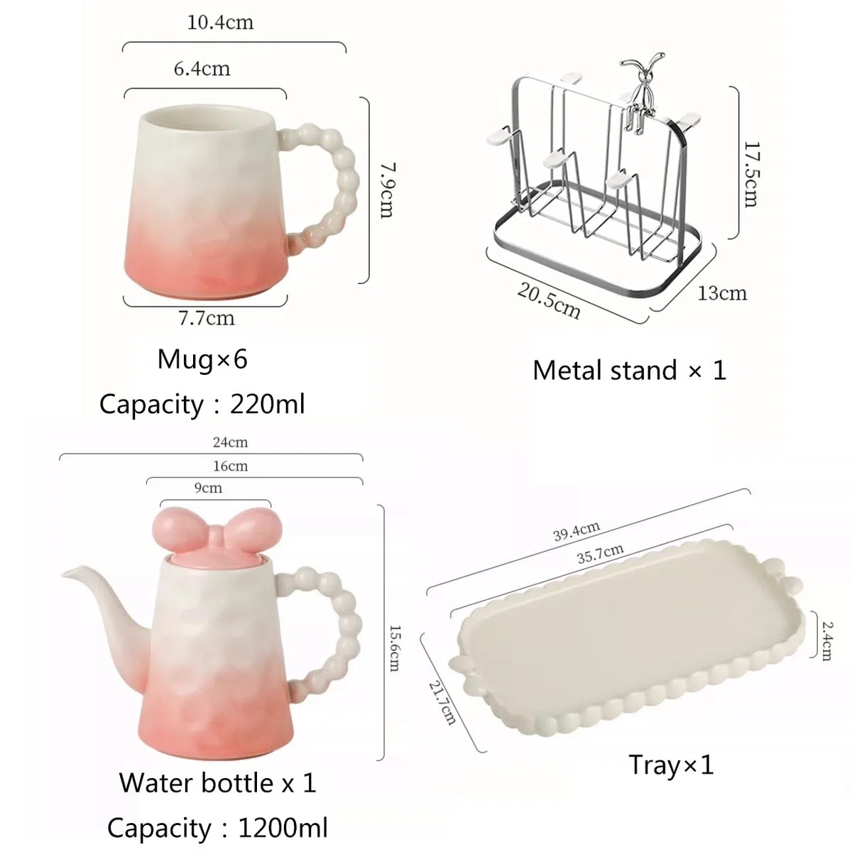 Carafe Eau Service à thé avec pichet Eau Domestique, Porte-gobelet Pichet à Thé Glacé