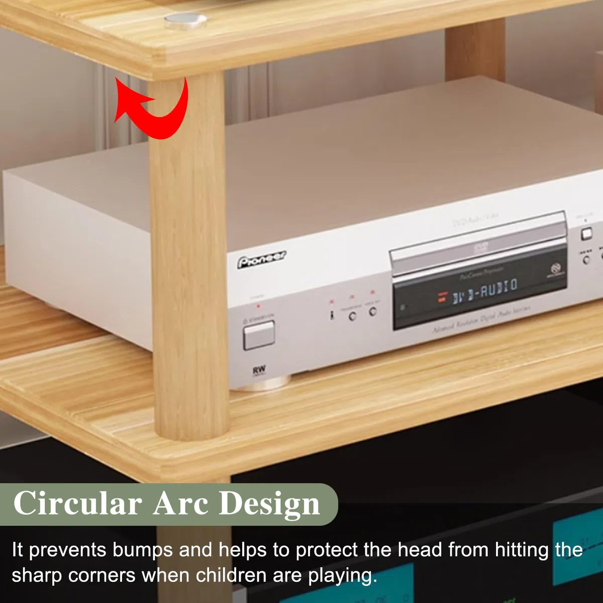 Racks de serveur réseau pour collection électronique - Grande capacité - Armoire stéréo - Tour de rangement pour économiser de l'espace (2 niveaux)