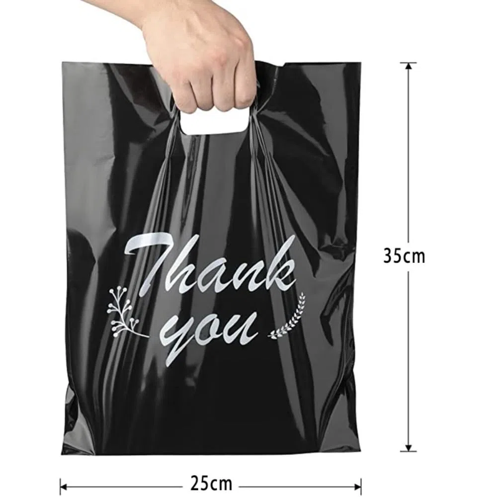 Lot de 100 sacs à provisions personnalisés avec logo pour boutique, sacs en plastique personnalisés