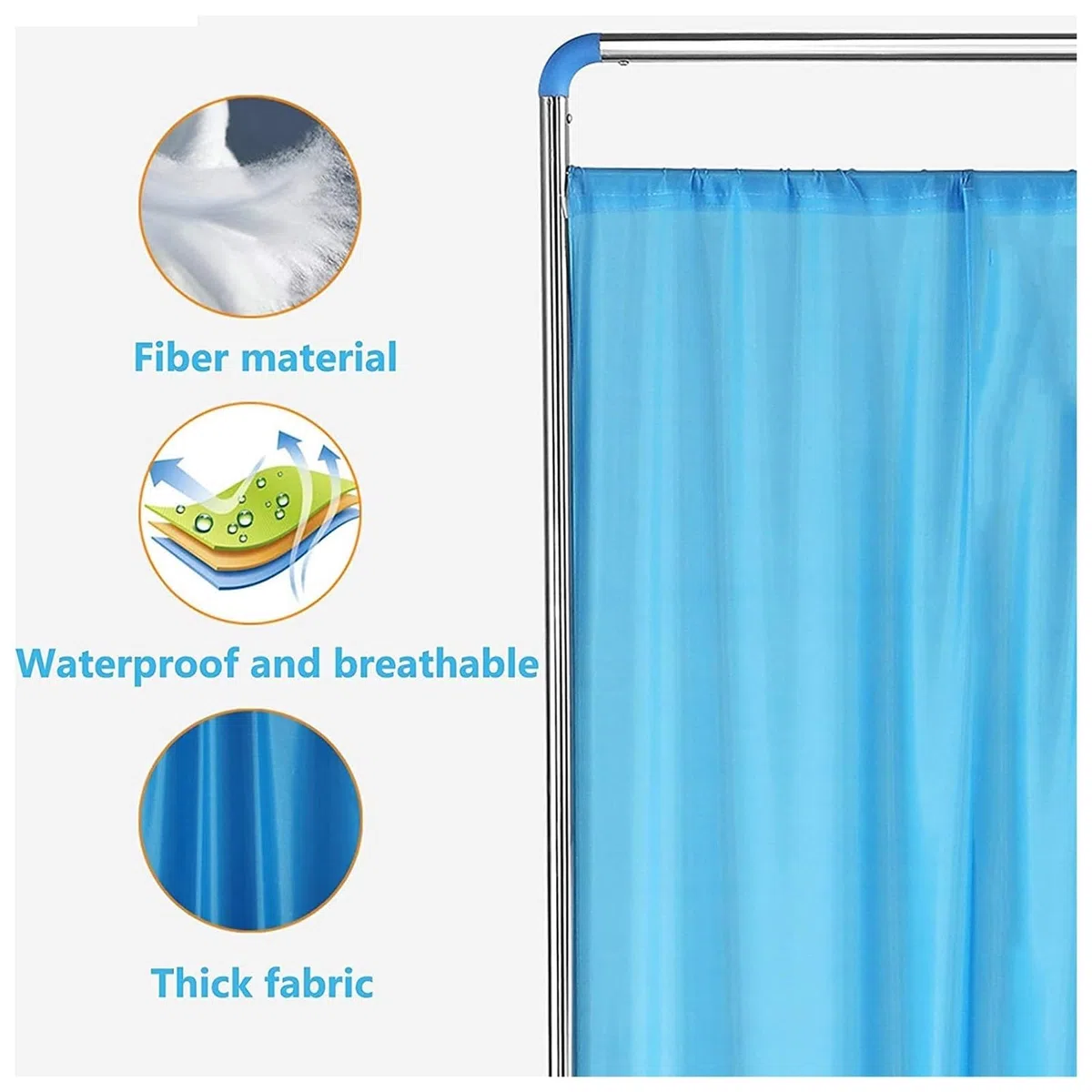 Paravent médical à 3 panneaux roulants sur roulettes, paravent médical portable, paravents de séparation de pièce, séparateur de pièce pliable pour adulte pour clinique/salle/salle d'examen, gai