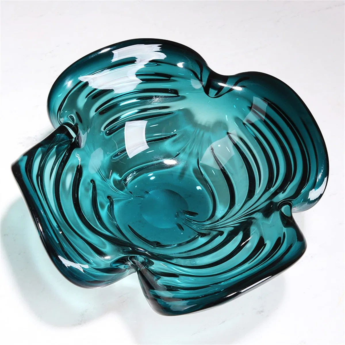 UNNS Corbeille de Fruits Verre épaissie en Verre à Quatre Feuilles Plaque de Fruits de Forme Simple Conception de Noix de Noix de Rangement de Bol de Rangement Bol de Fruits