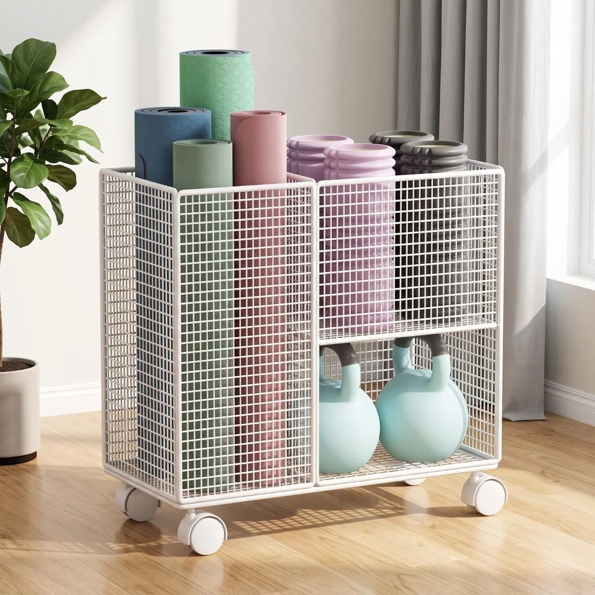 TISHITA Support Rangement Multicche Polyvalent, Étagère Rangement, Respirant, Organiteur, Noir, sur Pied