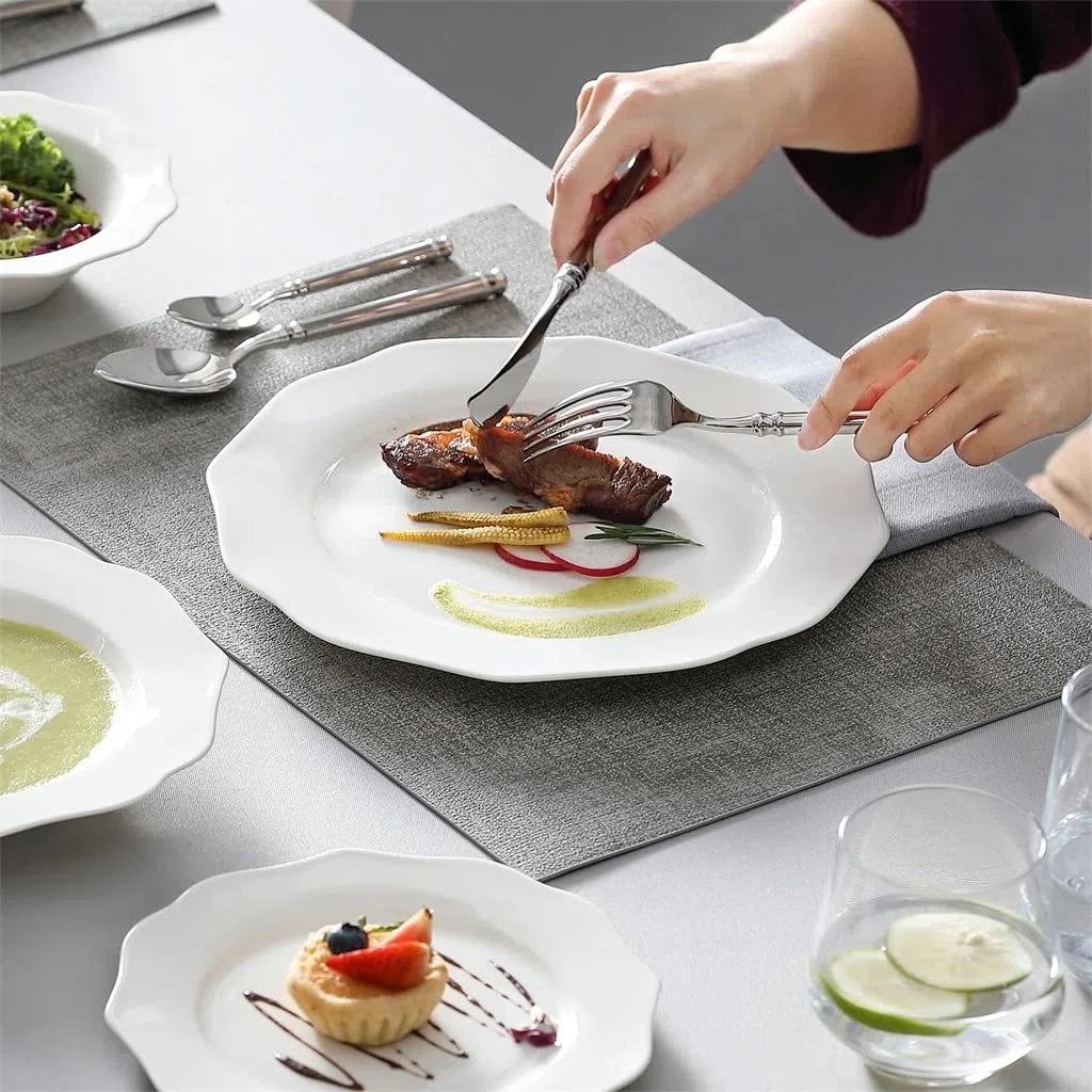 Vaisselle en céramique, Service De Table Européen En Porcelaine Blanche 16/32 Pièces Avec Bol
