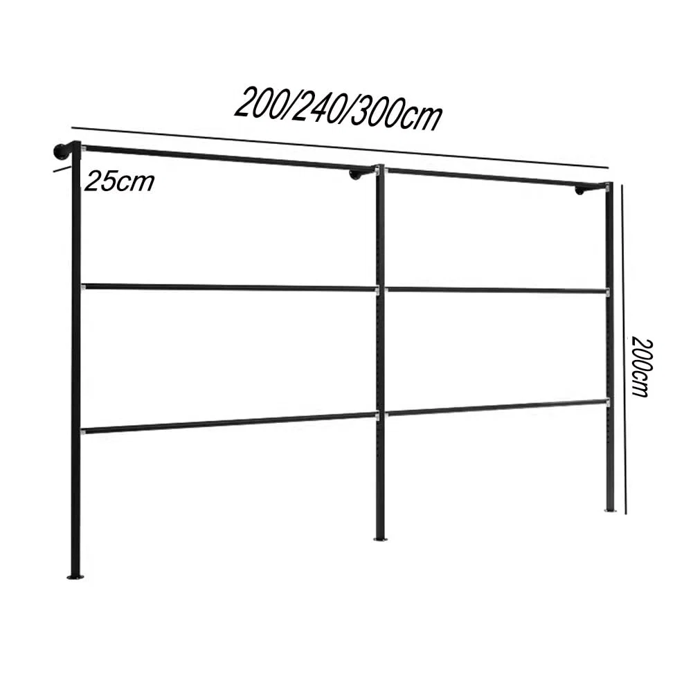 Présentoir d'échantillons réglable en tissu blanc – Étagère polyvalente pour écharpes et sous-vêtements pour magasins de détail et boutiques, 300 x 25 x 200 cm, idéal pour le merchandising et la