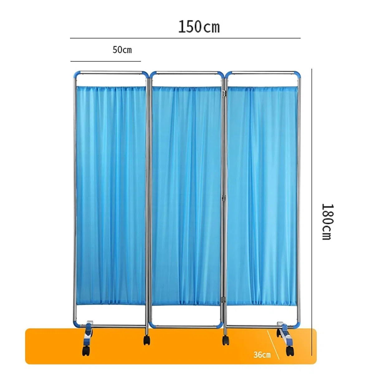 Paravent médical à 3 panneaux roulants sur roulettes, paravent médical portable, paravents de séparation de pièce, séparateur de pièce pliable pour adulte pour clinique/salle/salle d'examen, gai