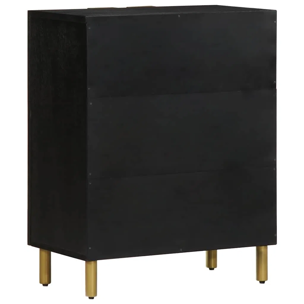 Buffet Noir 60x33x75 cm Bois d'Ingénierie Rangement