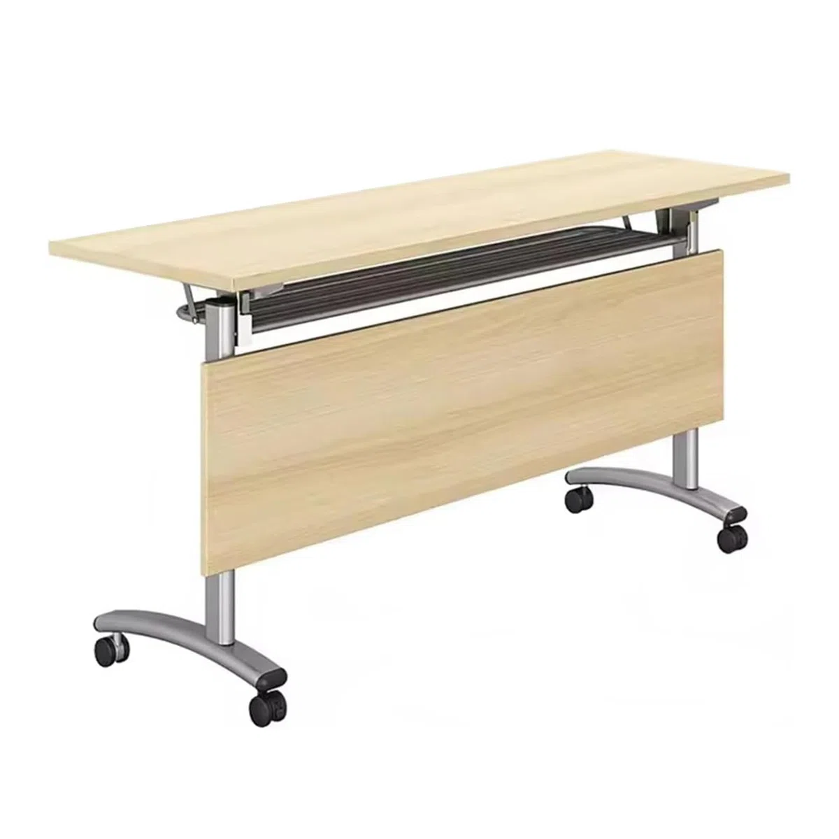 Table de conférence Pliante Mobile équipée de roulettes - Idéale pour Les Formations, Les séminaires et Les salles de réunion, 160 x 40 x 75 cm / 63 x 15,7 x 29,5 Pouces