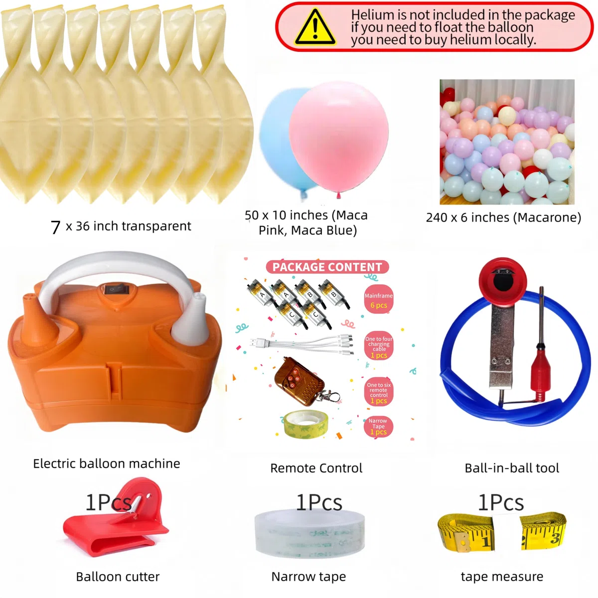 Kit de Ballon à Explosion au Sol pour Fêtes Idéal pour Mariages Anniversaires Télécommande Balloon Explosion Ballons Flottant Remplissage d'Hélium Accessoires de Fête Ballon tout en Un (DBQ-HS-6kit)
