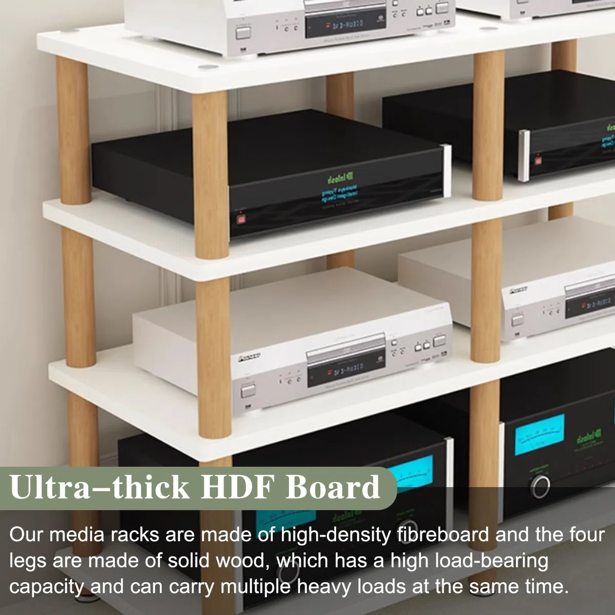 Racks de serveur réseau pour collection électronique - Grande capacité - Armoire stéréo - Tour de rangement pour économiser de l'espace (2 niveaux)