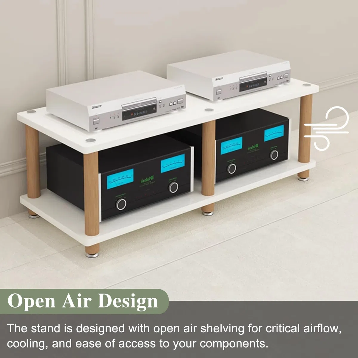 Racks de serveur réseau pour collection électronique - Grande capacité - Armoire stéréo - Tour de rangement pour économiser de l'espace (2 niveaux)