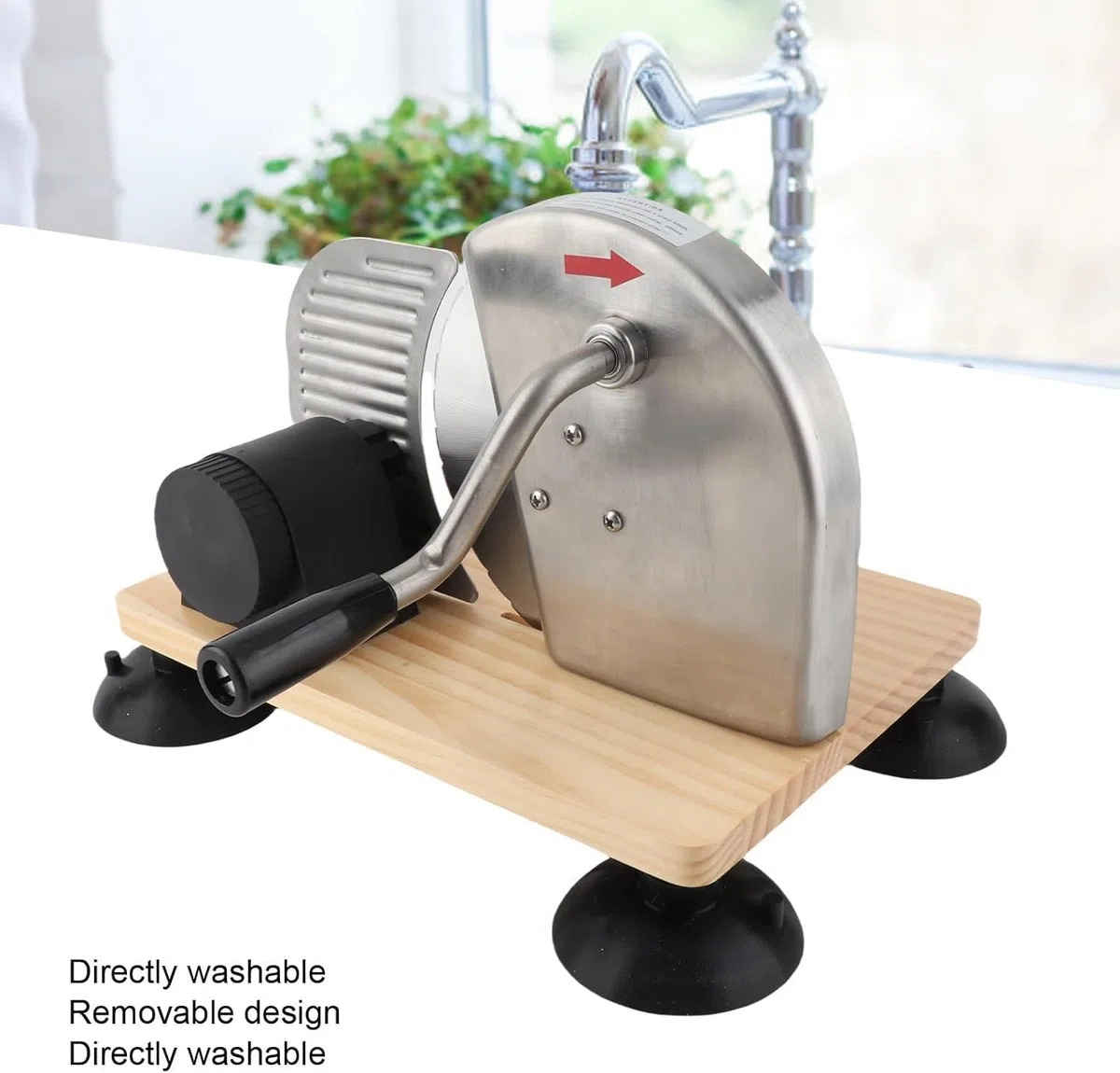 Coupe-Pain à manivelle réglable en Acier Inoxydable 0-15mm Contrôle d'épaisseur poignée Ergonomique Ventouses d'aspiration antidérapantes pour Les Pains Doux Bagels Maison Cuisine Outil de Cuisson