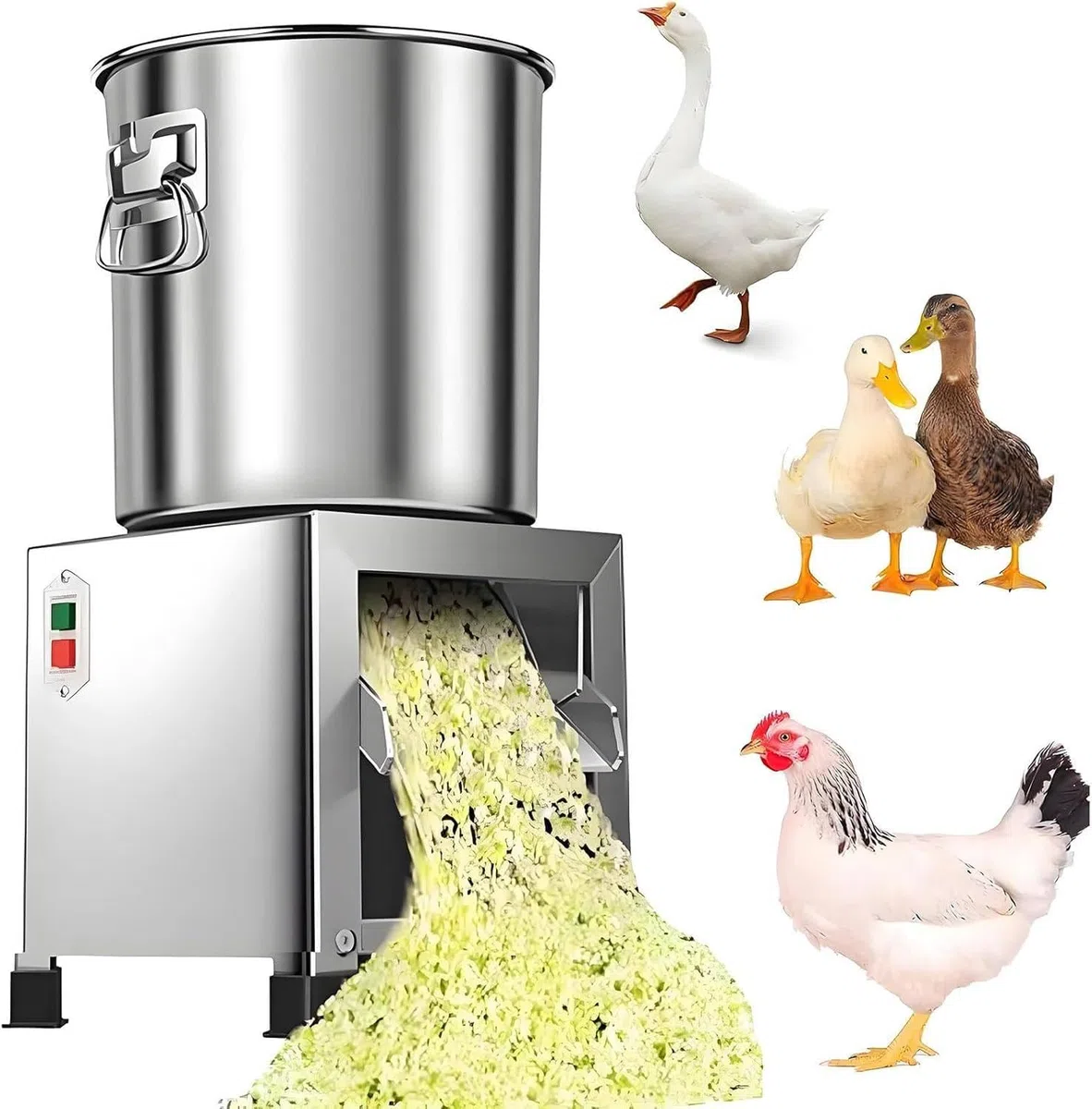 Hachoir à légumes professionnel avec 4 lames, robot de cuisine robuste, broyeur en acier inoxydable 1800 W pour volaille et alimentation animale