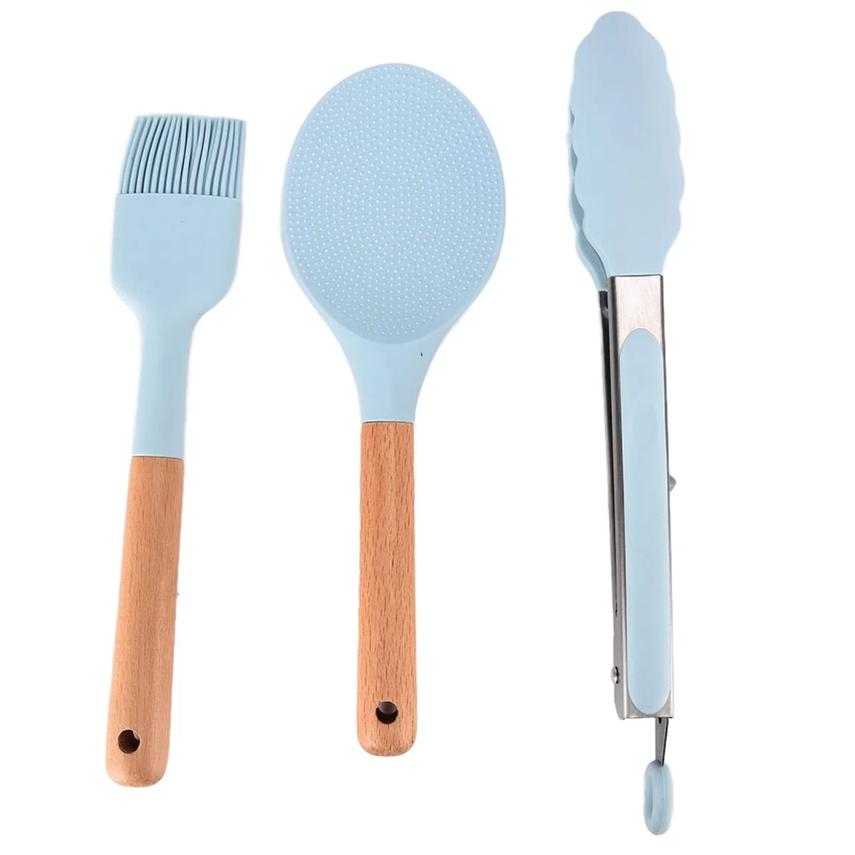 Ensemble de 12 ustensiles de Cuisson en Silicone, spatules résistantes à la Chaleur, ustensiles de Cuisine, Couleur Bleue