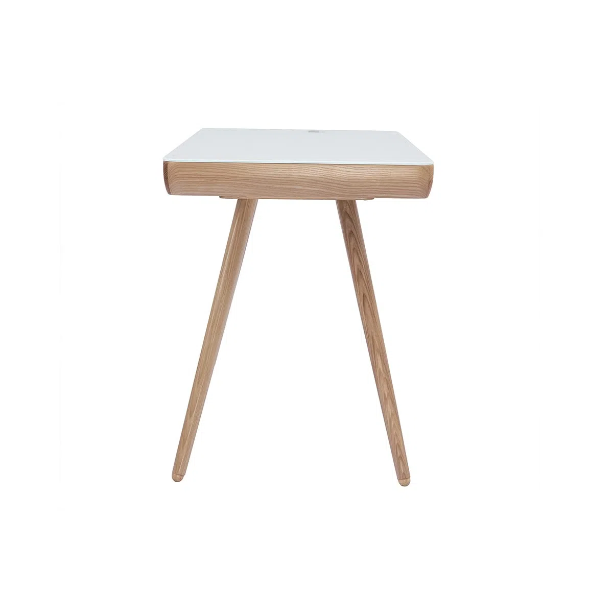 Miliboo Bureau connecté multimédia avec tiroir en Verre et Bois Clair L120 cm Clever