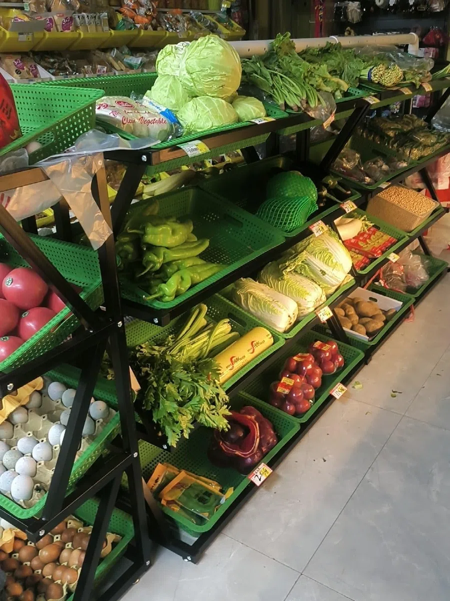 Support de Production en métal Robuste 4-5 avec paniers Commercial Épicerie Stand pour Le Magasin de marché Garde-Manger Cuisine Fruit Vegetable Snack Organizer Cadre Noir
