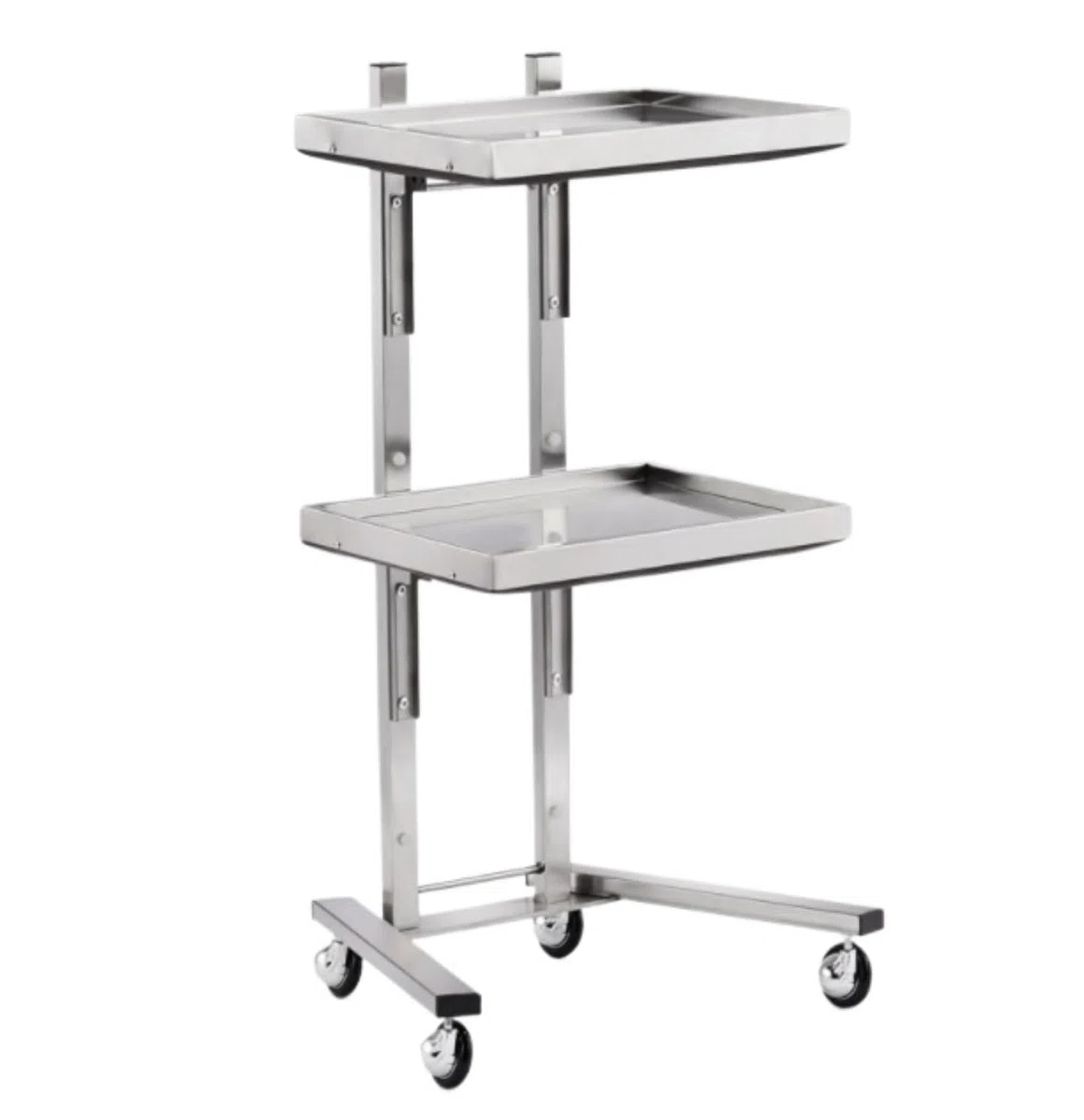 Chariot de coiffeur à roulettes en métal avec plateau pour esthéticienne pour studios et magasins, chariot durable (argent)