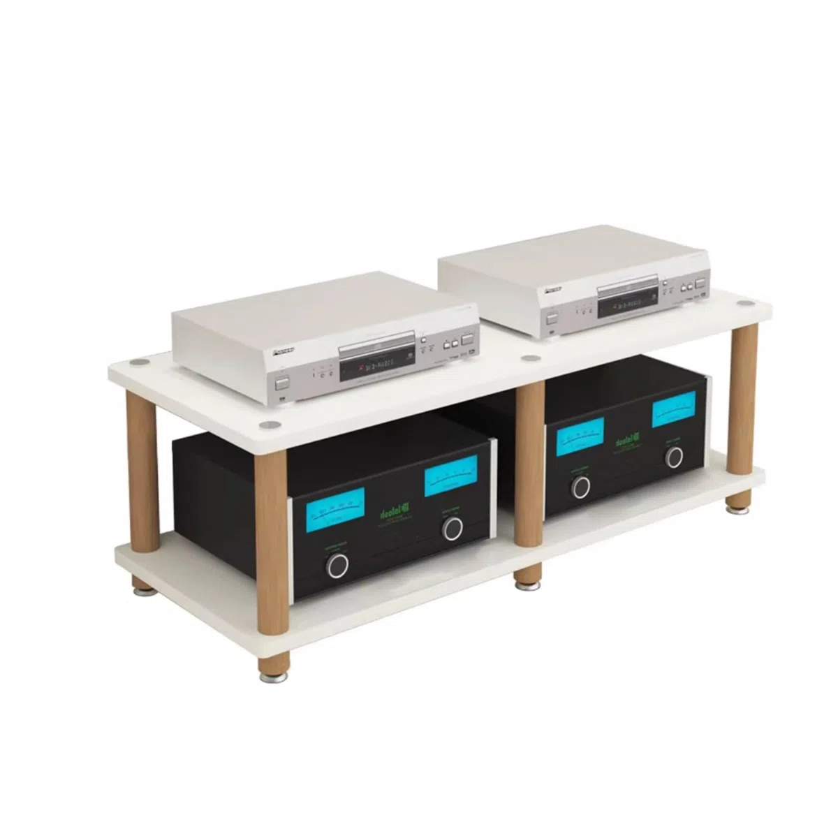 Racks de serveur réseau pour collection électronique - Grande capacité - Armoire stéréo - Tour de rangement pour économiser de l'espace (2 niveaux)