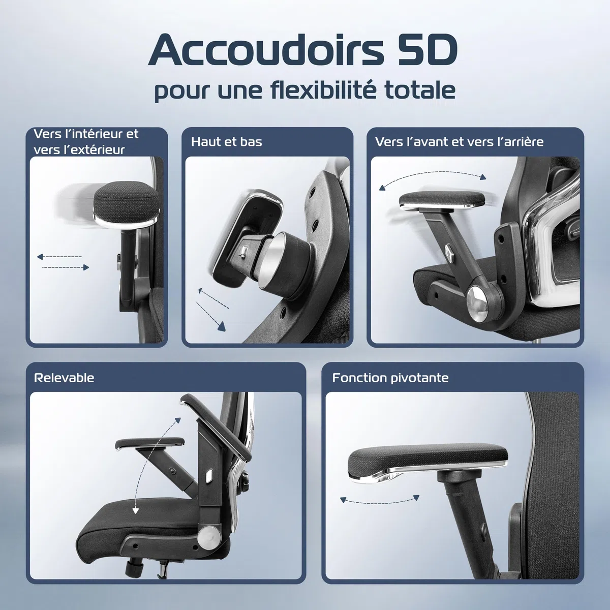 CLOUVOU PowerSeat | Chaise Bureau Ergonomique Confortable | Noir